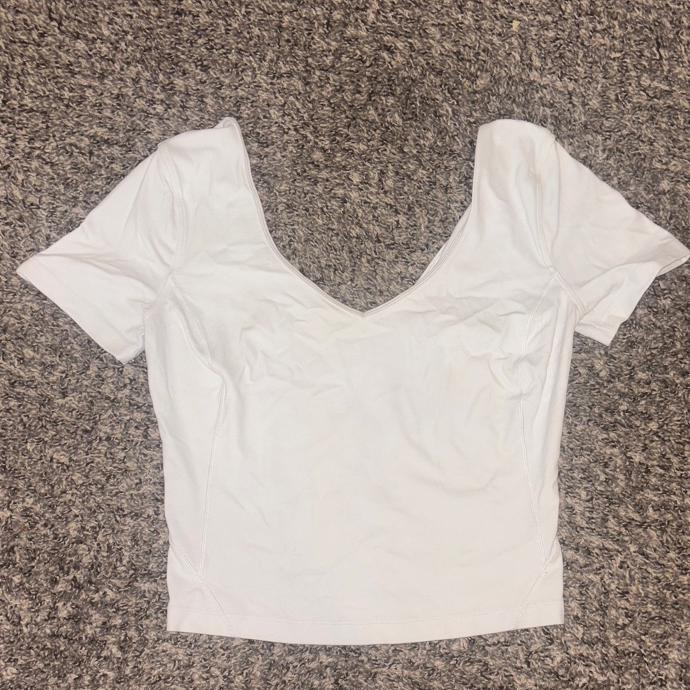 Lululemon Athletica White V-Neck Top